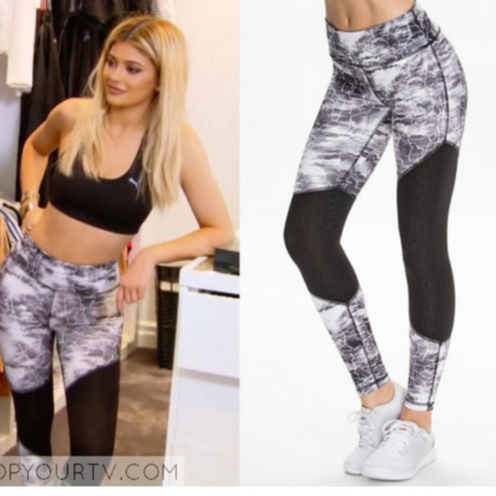 Puma leggings. Marble grey white and black